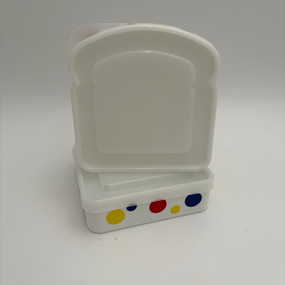 Vintage Wonder Bread Sandwich Containers Set Of 2 Clean - Picture 2 of 7